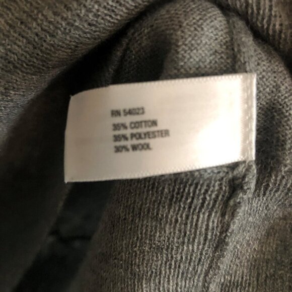 Gap BNWT long-sleeve cotton/wool blend soft gray v neck dolman style sweater XL - Picture 3 of 4